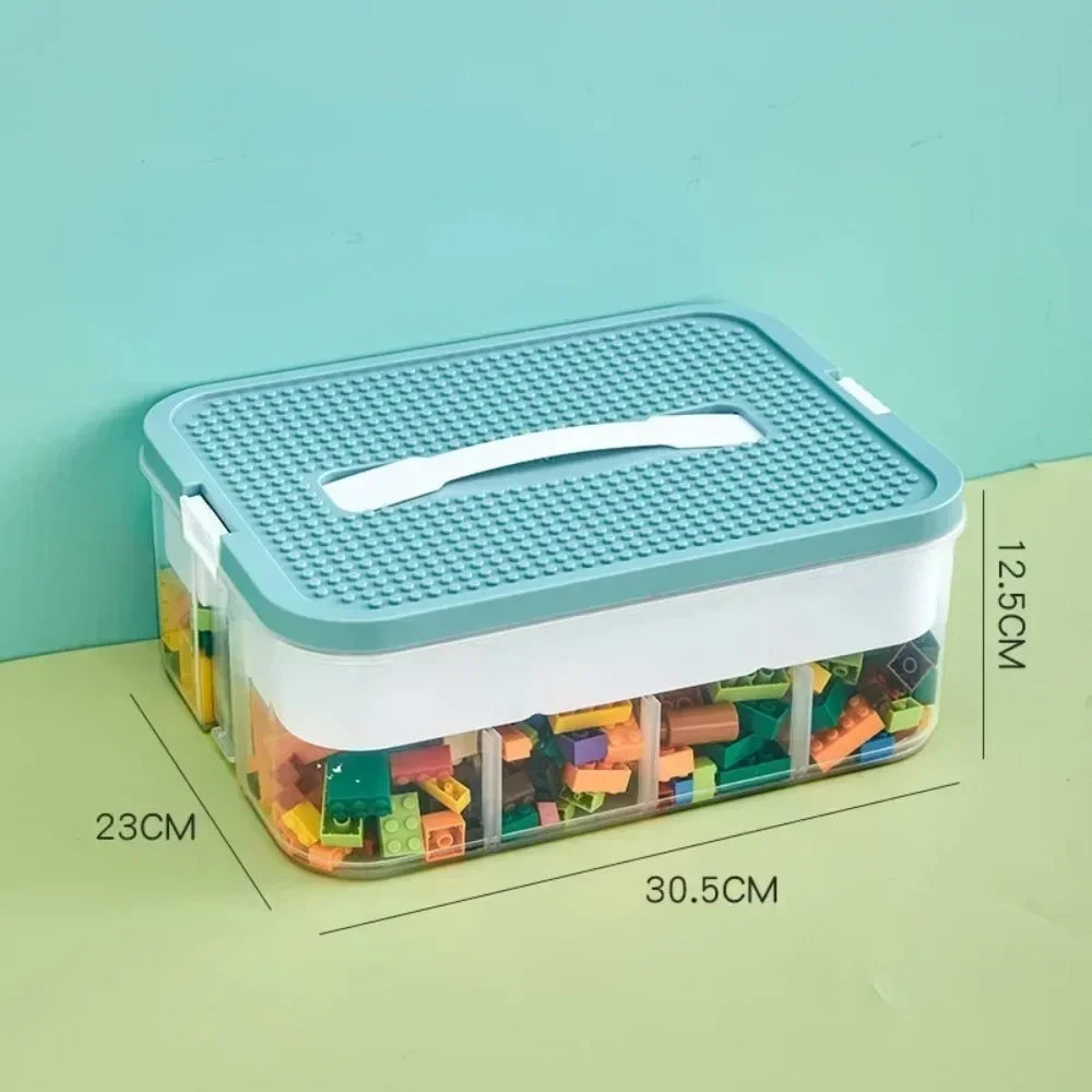 Stackable Transparent Building Block Storage Box | Kids Toy Organizer