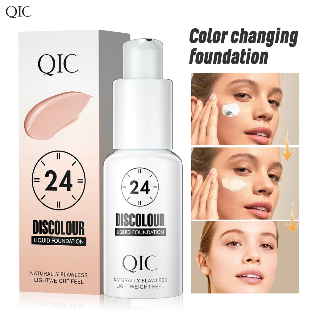 QIC 30ml Color-Changing Liquid Foundation – Full Cover Matte