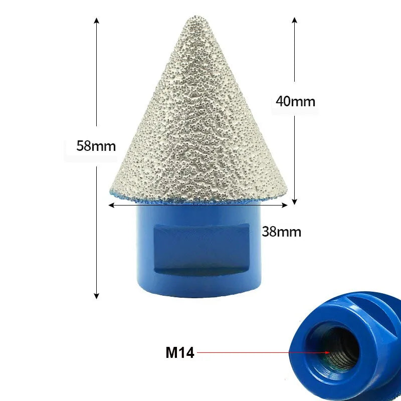 M14 Diamond Chamfer Bits Dia35-75mm Milling Tile Cutter Marble Concrete Hole Saw Masonry Drilling Crowns Construction Job Tools Oasis Select M14x2-38mm
