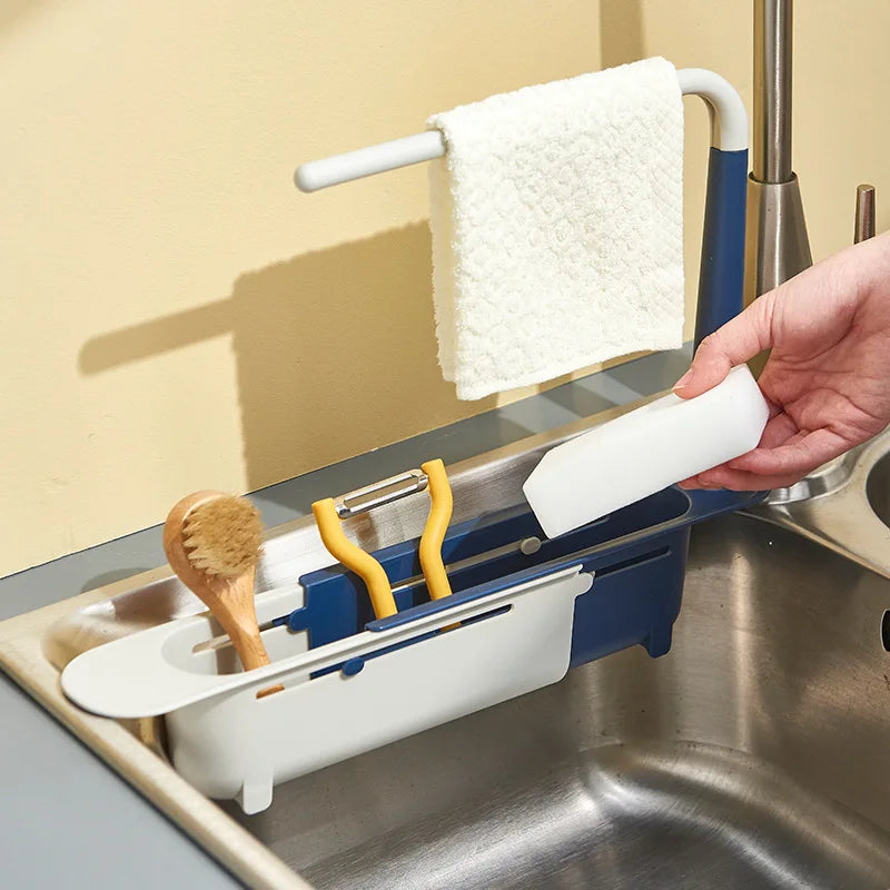 Shaking kitchen sink storage rack telescopic drainage rack drainage basket rag finishing rack Oasis Select
