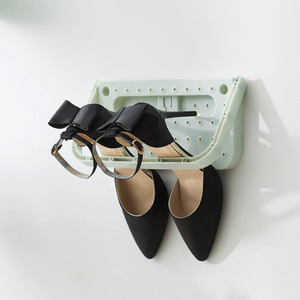 1pcs Wall Mounted Shoe Rack Foldable Door Hanger Storage Organizer Collapsible Shoes Shelf Slippers Sneakers Canvas Sandals Oasis Select