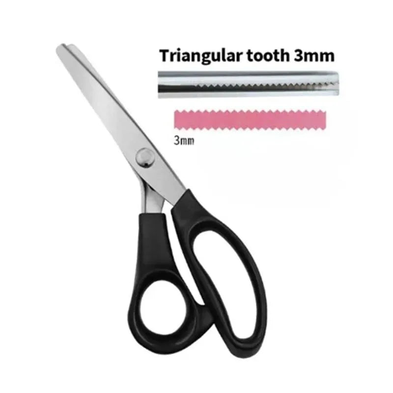 Tailor Scissors Pinking Shears Zig Zag Sewing Cut Serrated Lace Scissors Sewing Accessories Fabric Scissors DIY Sewing Tool Oasis Select Triangular Tooth 3MM