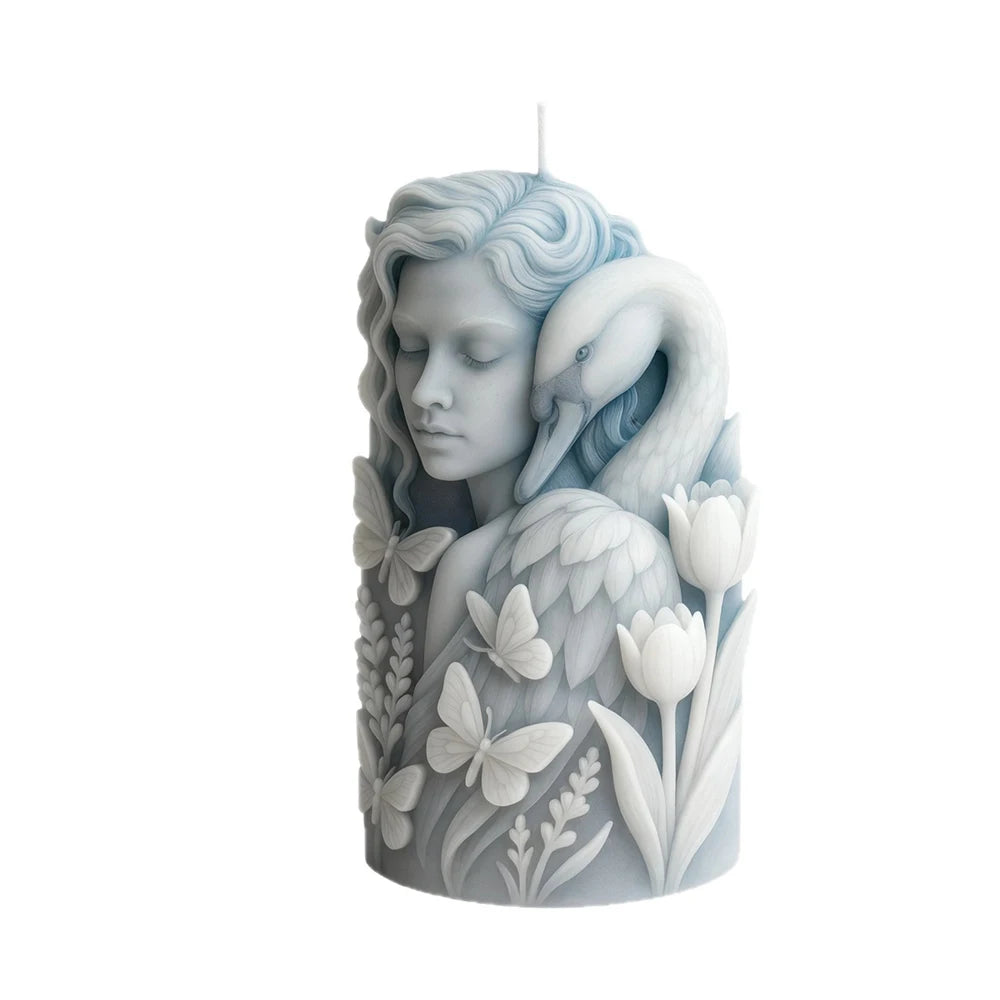 Elegant swan goddess candle mold, durable and reusable silicone mold, suitable for home décor and Christmas decorations. Oasis Select