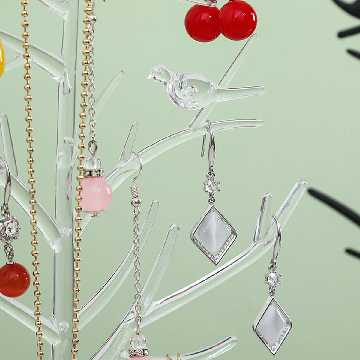 1pc,Tree shaped jewelry display stand with tray, earrings, necklaces, rings, jewelry storage rack, desktop jewelry tower Oasis Select