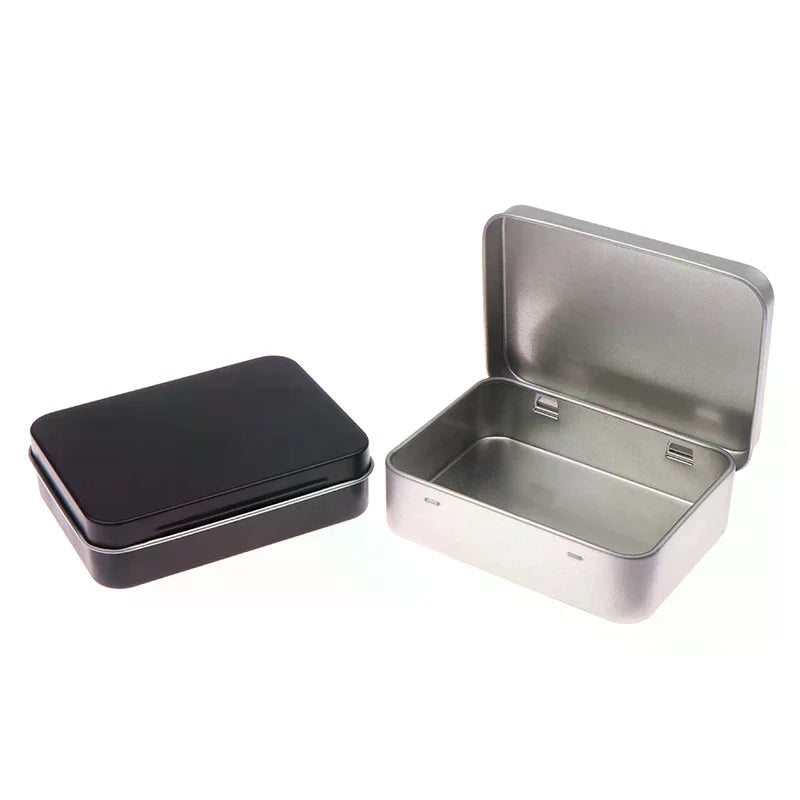 1PC Frosted Household Iron Storage Box Metal Box Tin Plated Container Empty Hinged Lid Small Empty Storage Box Oasis Select