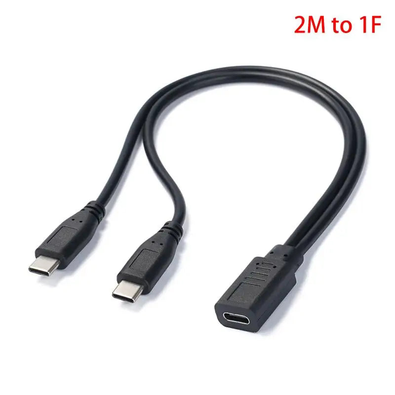 USB C Cable Splitter Type C 1 To 2 Extension Cable Wire For PC Phone Tablet 15W 3A Power Adapter Cord Charging Converter Line Oasis Select B