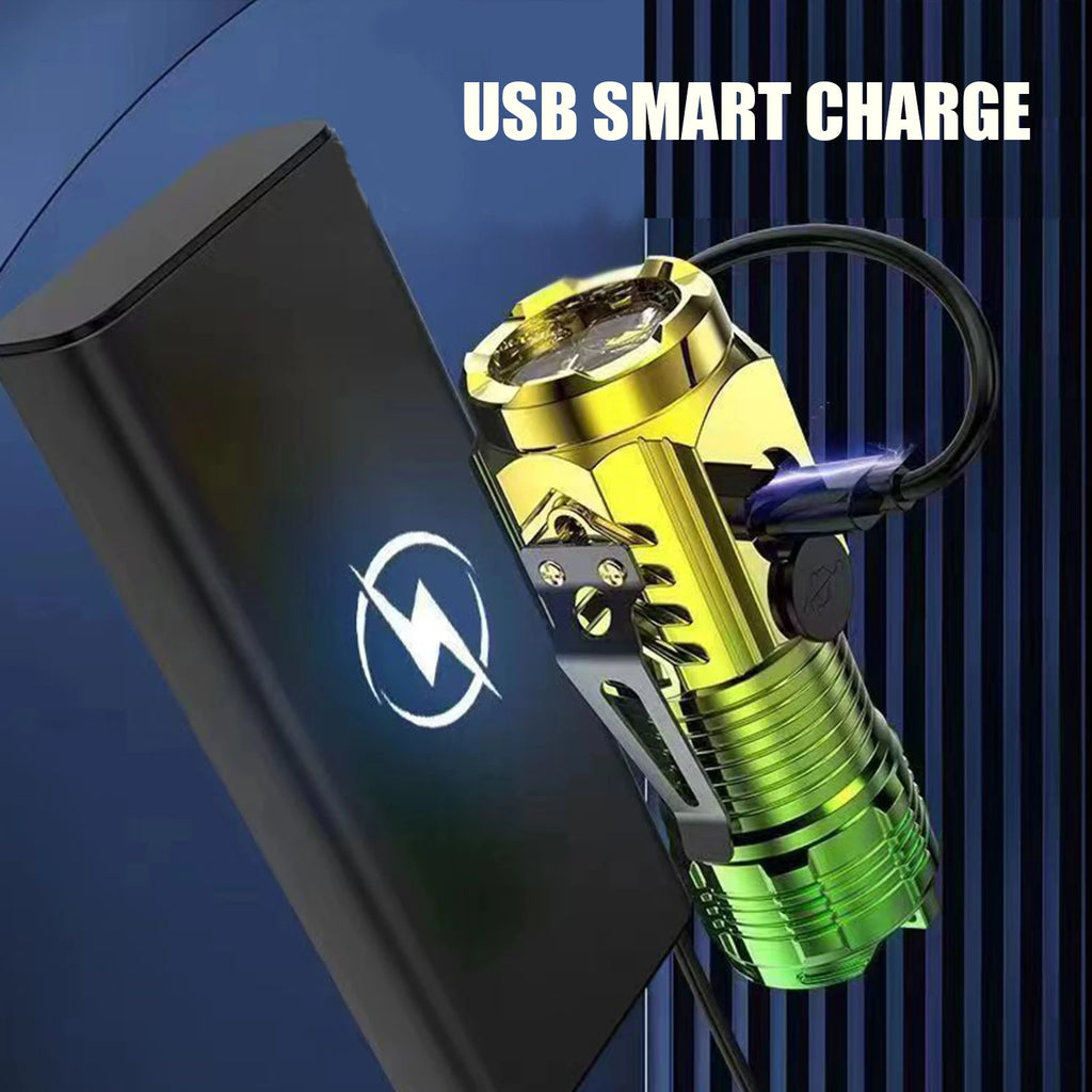 MINI High Power LED Flashlight Built-in Battery Rechargeable with Pen Clip Torch Outdoor Waterproof Camping Emergency Lantern Oasis Select