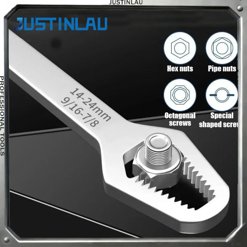 JUSTINLAU Adjustable Multi Functional Wrench Double Headed Multi Functiona Universal Wrench Maintenance Manual Tool 3-17mm8-22mm Oasis Select