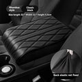 Wave Embroidery PU Leather Car Armrest Mat, Center Console Armrest Protection Cushion with Storage, Universal Auto Armrest PadWa Oasis Select black PU Four Seasons