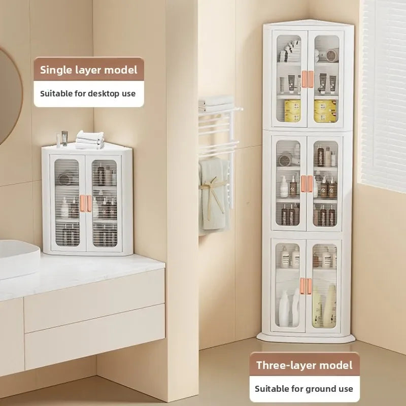 Multi-functional Storage cabinet Multi-layer living room locker Floor-to-ceiling plastic triangular dust rack Snack toy locker Oasis Select