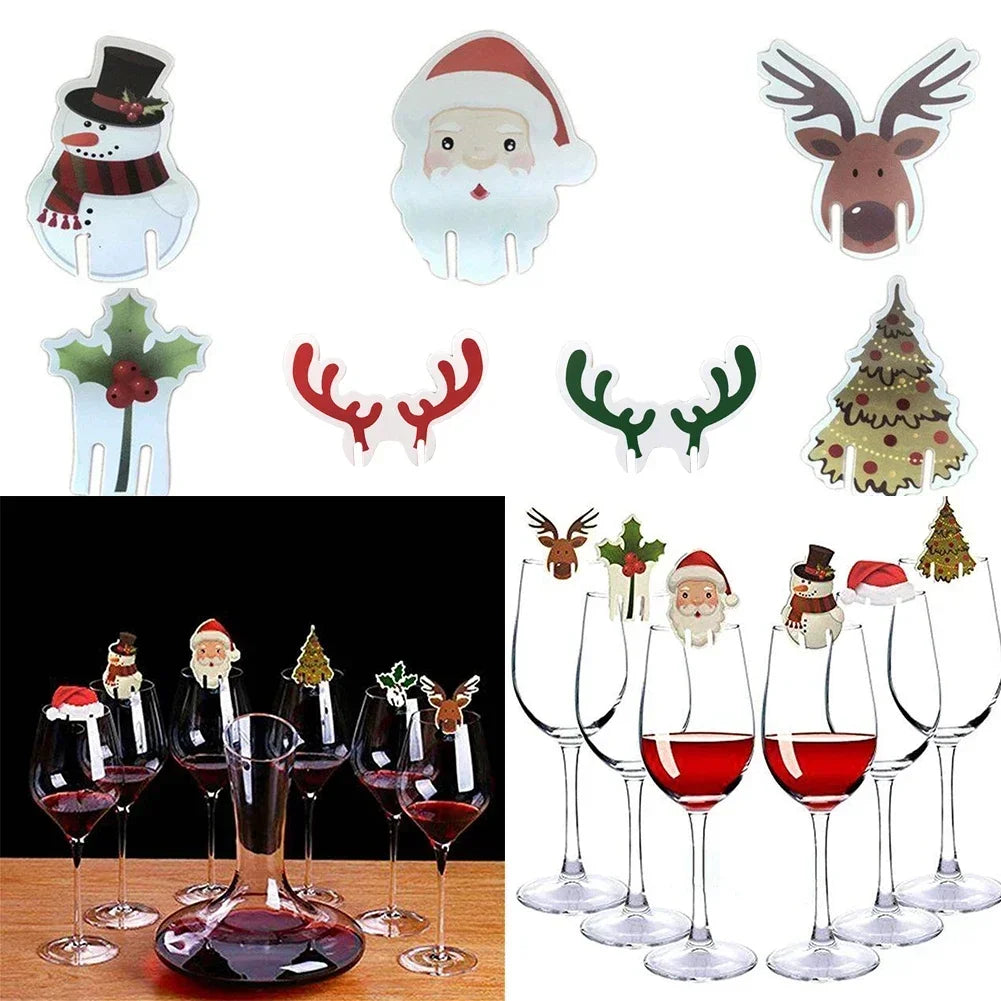 Wine Glass Card Christmas Cup Card Ornaments Place Cards DIY Decor Home Decoration Merry Christmas Table Supplies Oasis Select