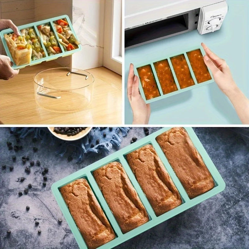 1pc Silicone Freezer Tray with Lid - Durable Kitchen Storage for Soup, Broth & Sauces - Stackable Food Prep Container Oasis Select