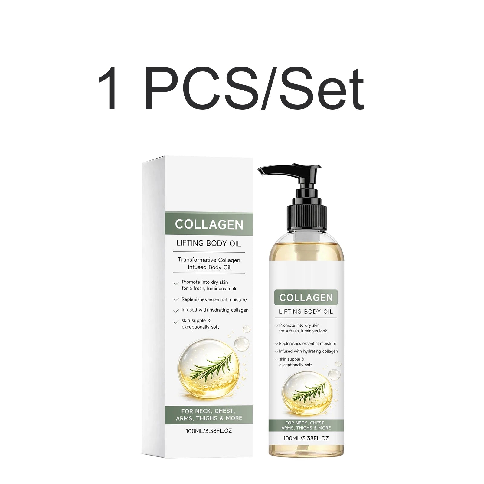 2026 New Collagen Body Oil Lifting Firming Hydrating Massage Oil Dry Skin Smooth Non-Greasy 100ml Rosemary After Shower Body Oil Oasis Select 1 PCS