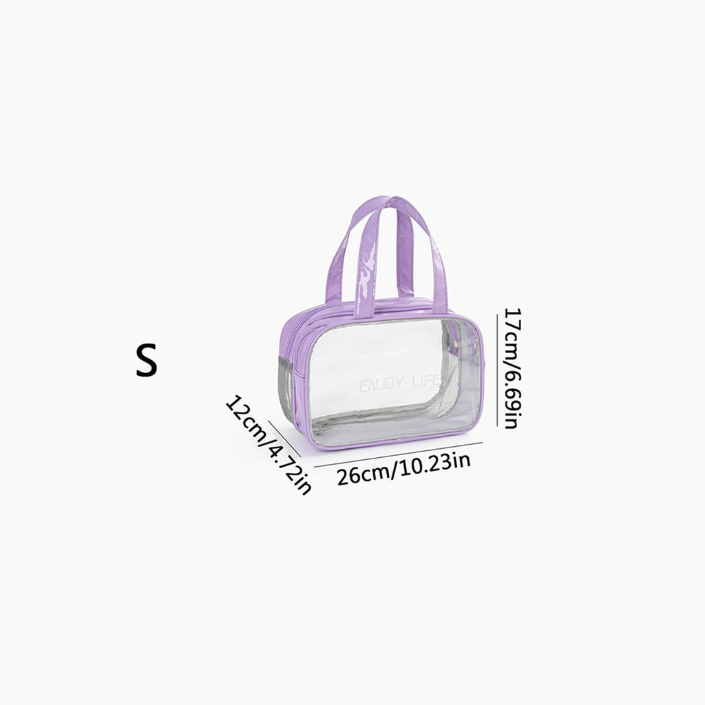Double Layer Dry Wet Separation Makeup Bag With Large Capacity Waterproof Handheld Transparent Wash And Makeup Bag Oasis Select S