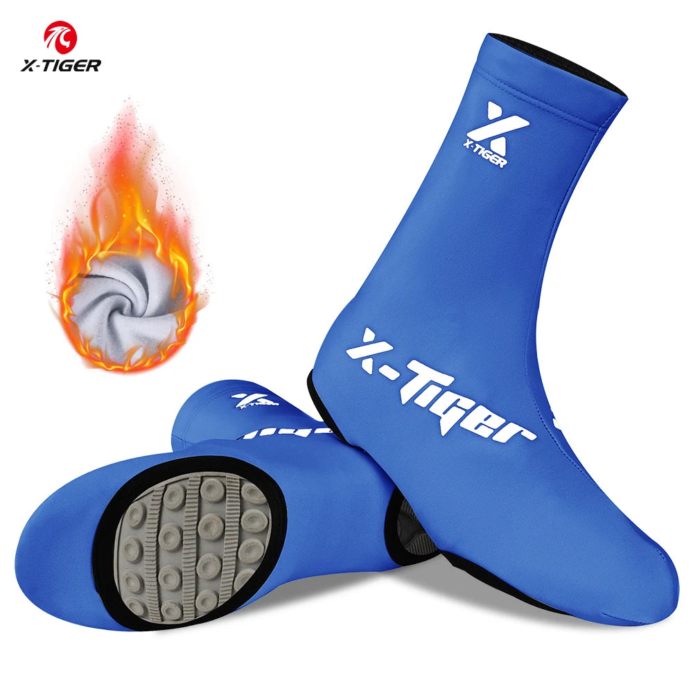 X-TIGER Winter Cycling Shoe Covers Warmth Windproof Bicycle Riding Boot Covers Multi-color for Men And Women Oasis Select Blue XL