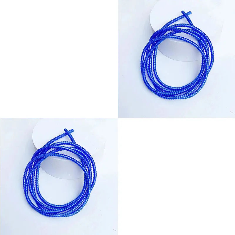 2/1Pcs New 1.6M Mermaid Telephone Data Protection Rope Color Advanced Environmental Protection Material Wrapped Cable Oasis Select Blue 2pcs