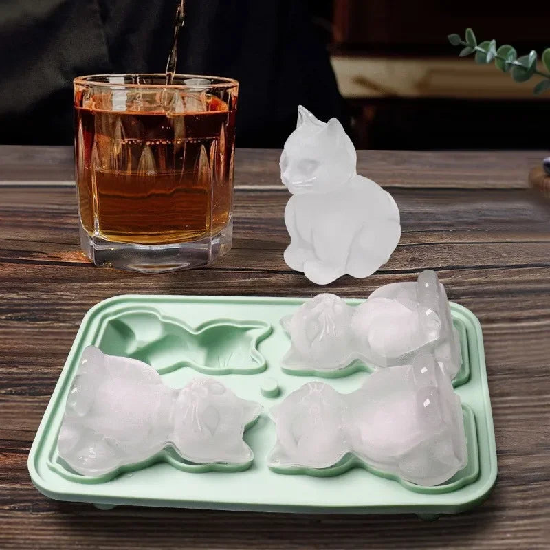 Silicone Ice Cube Ice Ball Mold Animal Ice Cube Cat Ice Cube Cat Ice Cube Mold Home Ice Cube Ice Box Gadgets for Home Oasis Select