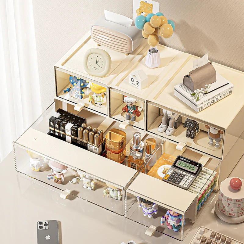 Storage Box with Drawers – Desktop Organizer, Display Case for Collectibles, Office Storage ContainerCustomizable Combination Oasis Select