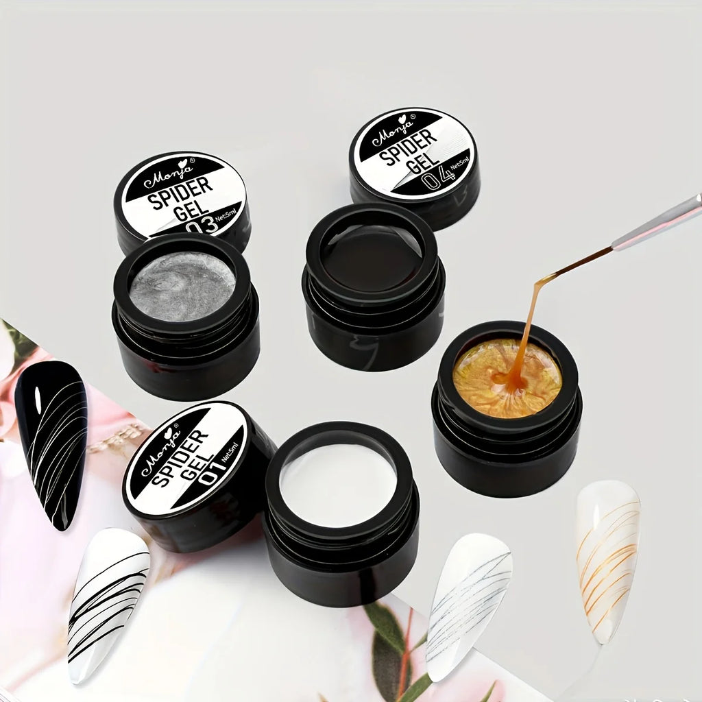 Elastic Carving & Painting Nail Gel Polish – 4 Color Set Nail Art Gel Oasis Select