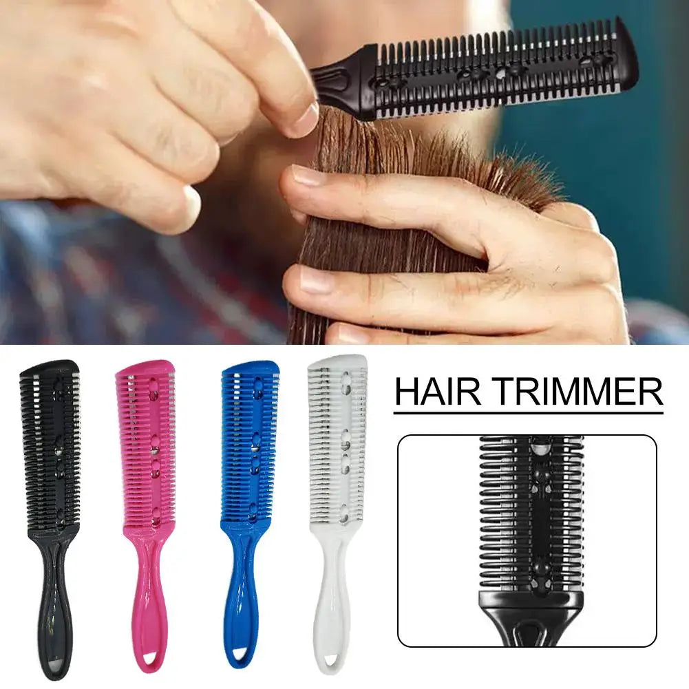Barber Hair Cutting Comb with Razor Blades Thinning Hair Trimmer Styling Tool Haircut Brush Shaving Comb for Professional Haircu Oasis Select