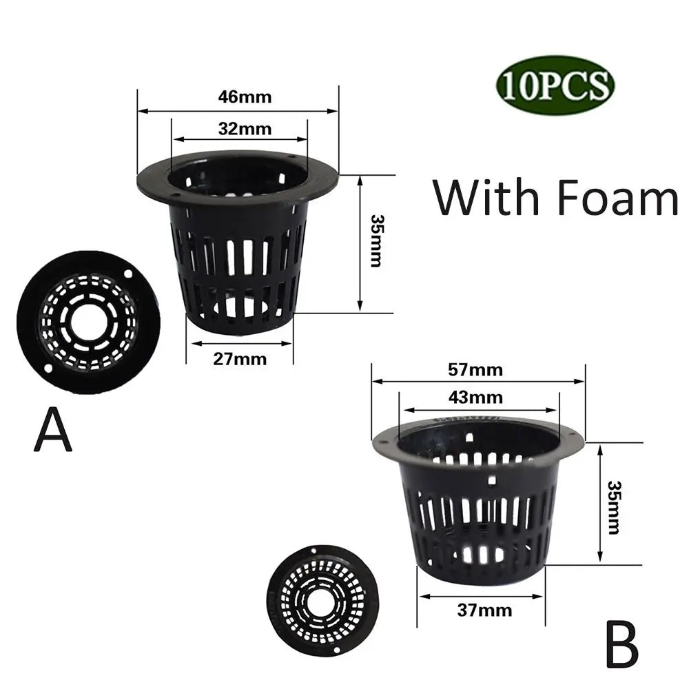 10pcs Germinate Hydroponic Garden Clone Vegetable Plant Grow Net Cup Nursery Pots Planting Basket Mesh Pot Oasis Select