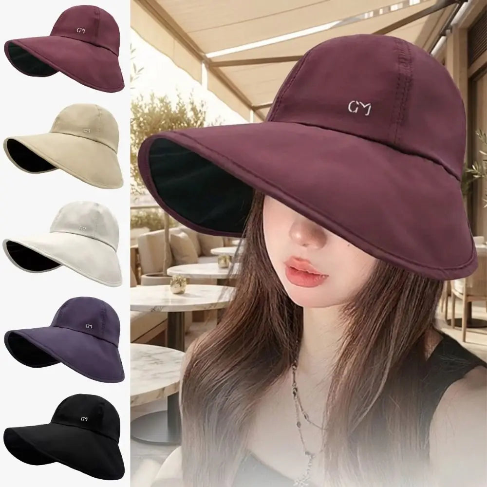 Fashion Wide Brim Women's Sun Hat Quick-drying Foldable Fisherman's Hat UV Protection Waterproof Cycling Cap Summer Outdoor Oasis Select