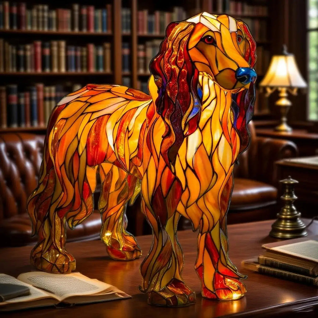 Resin Dog LED Night Light | Cute Pet Tabletop Lamp & Décor