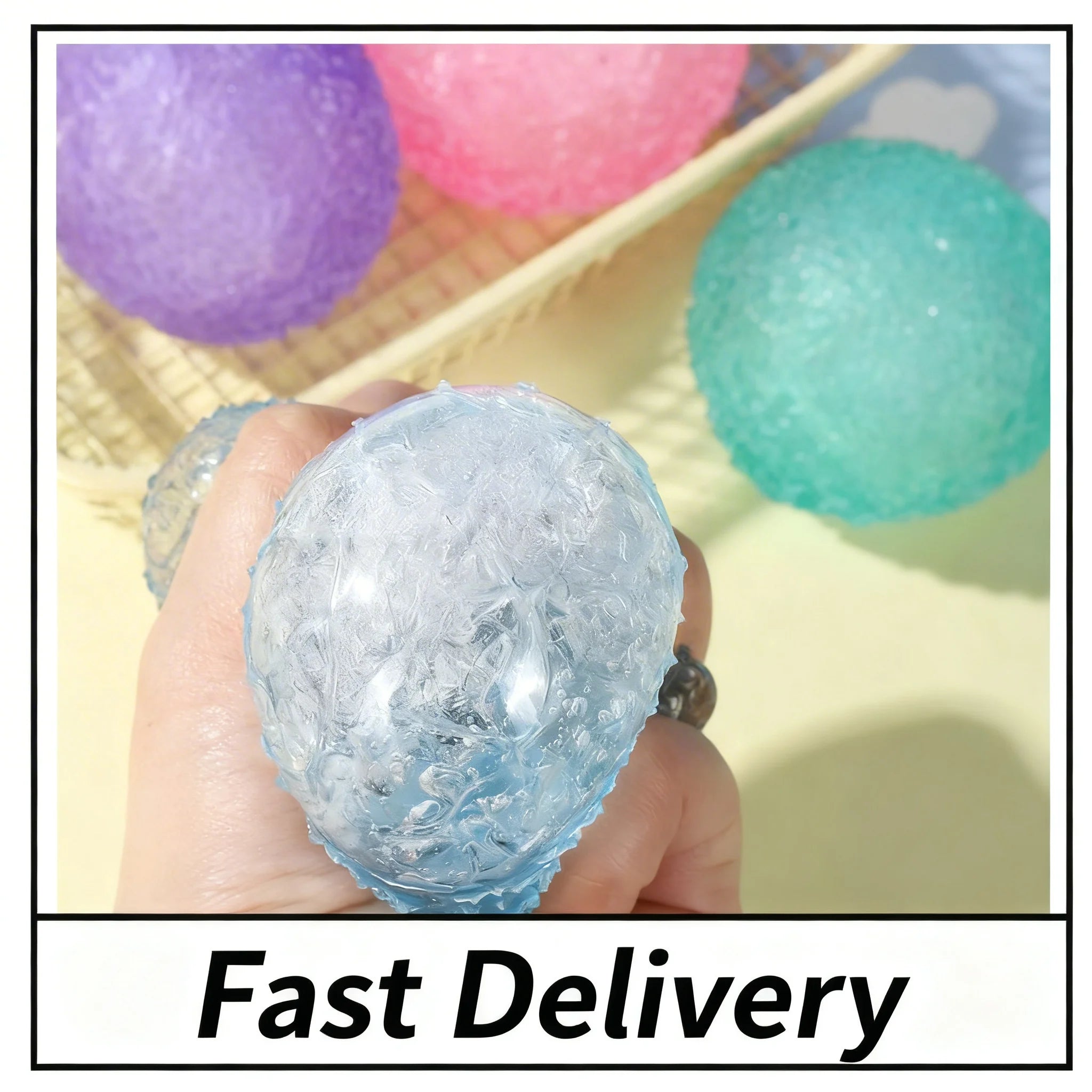Squishy Ice Ball Fidget Toy – Soft Stress Relief Sensory Squeeze