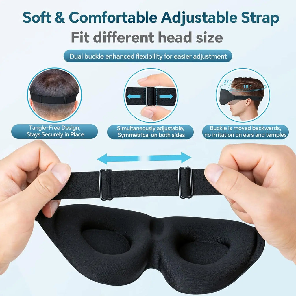 3D Sleep Mask Earplugs Breathable Light Blocking Eye Mask Zero Pressure Contoured Comfortable Travel Sleep Aid New 2026 Oasis Select