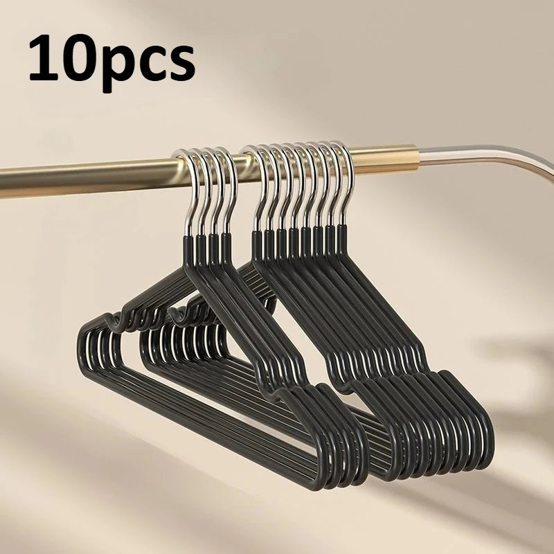 10pcs Metal Clothes Hangers, Heavy Duty Anti-Slip for Closet & Boutique - Space Saving Home Garage Organizer, Durable Storage Oasis Select 10pcs black