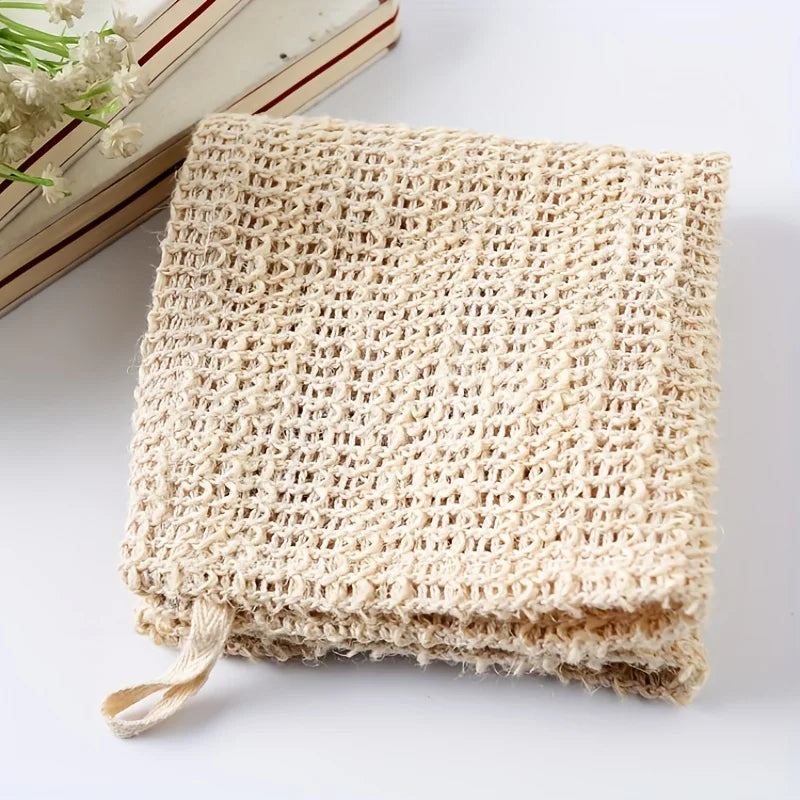 Cotton and Linen Towel Cloth Exfoliating Scrub Strip, Facial Cleansing Towel, Bath Massage Towel, Exfoliating Bath Towel, Foaming Square Towel Oasis Select