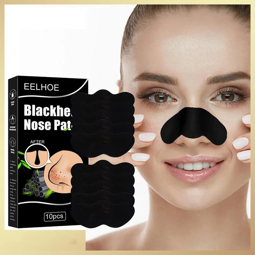 10pcs/Box Blackhead Remover Nose Strips Nasal Patch Deep Cleaning Shrink Pores Acne Treatment Nose Blackhead Mask Strip Skincare Oasis Select
