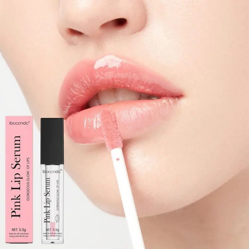 Pink Lip Serum Lip Plumping Gloss Long Lasting Moisturizer Care Lipstick Reduce Lip Fine Lines Lip Plumper Makeup Oasis Select