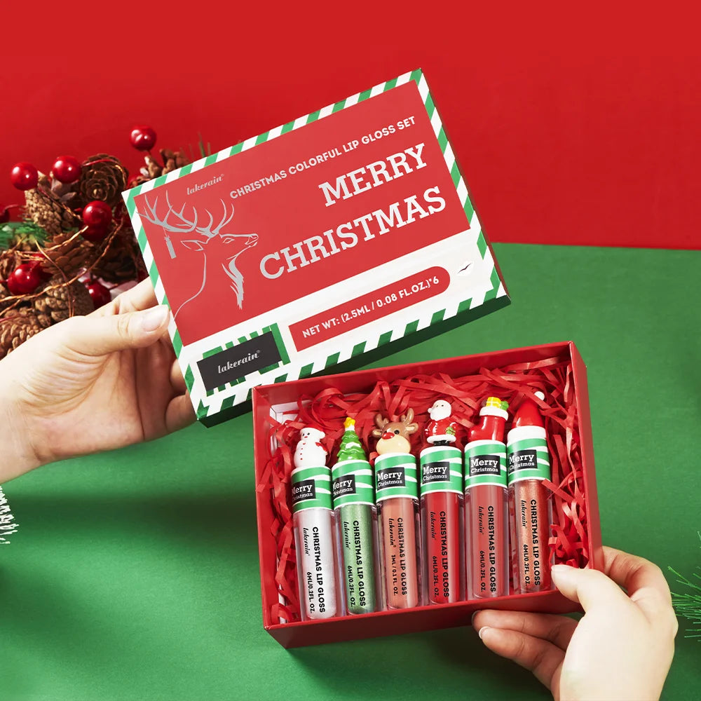 Christmas 5-Piece Colorful Lip Gloss Set – Shiny & Waterproof