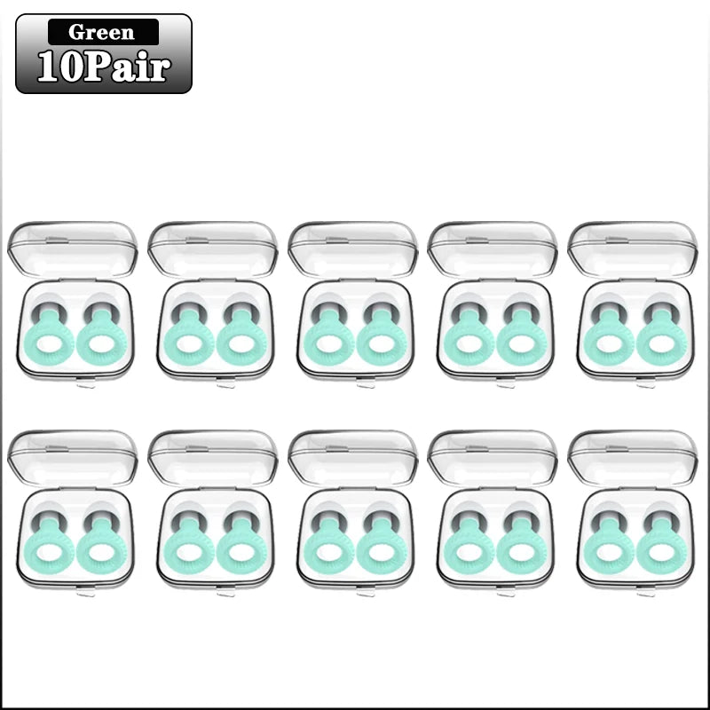 20Pairs Soundproof Silicone Sleep Anti-sound Earplugs Sleep Sleep Special Anti-noise Learning Ear Plugs Noise Cancelling Earplug Oasis Select Green-10Pairs