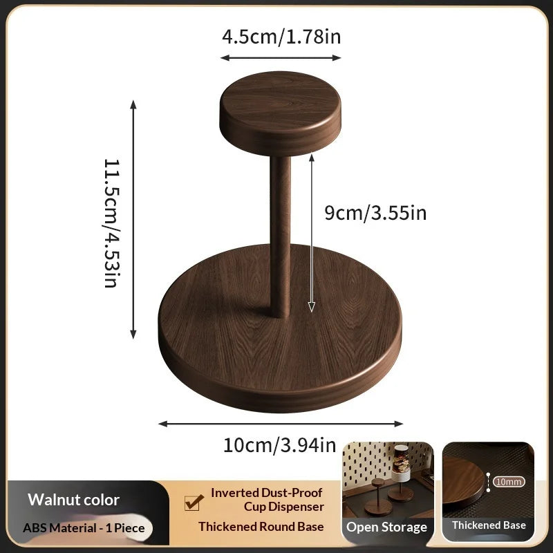 Wooden Cup Dispenser Holder For Paper Coffee Tea Kitchen Countertop Organizer Stand Washing Basket Produce Bowl 2026 Oasis Select Walnut color