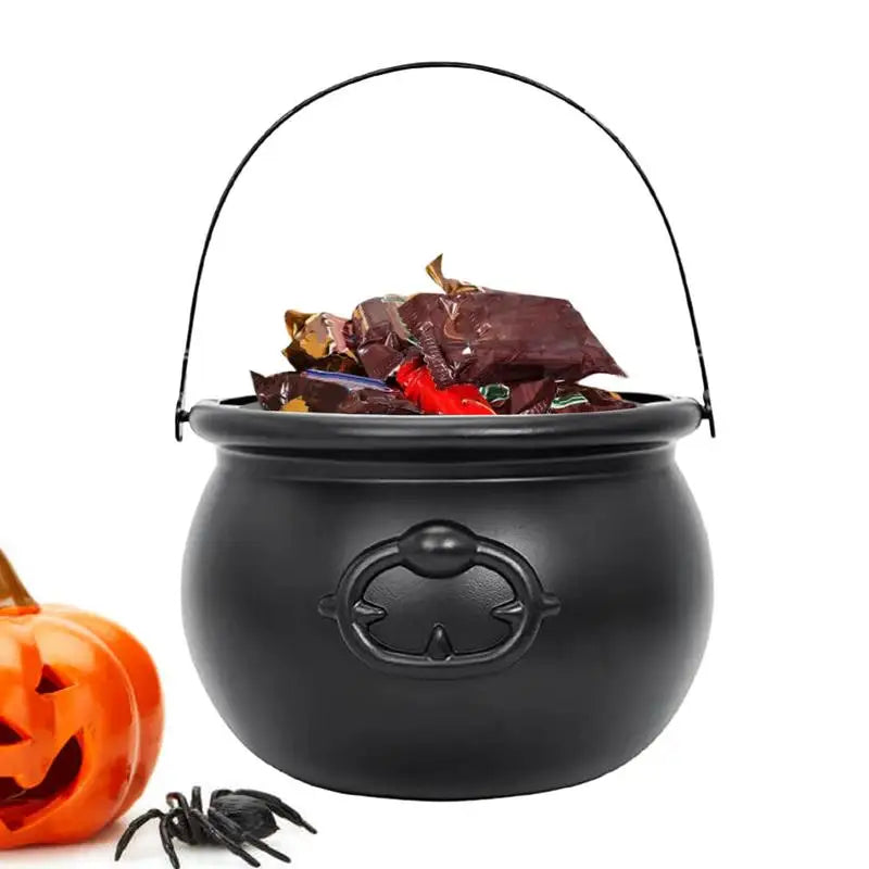 Candy Pot Halloween Witch Candy Pots Spooky Design Halloween Black Cauldron Pot For Candies Biscuits Chocolates And Jewelry Oasis Select