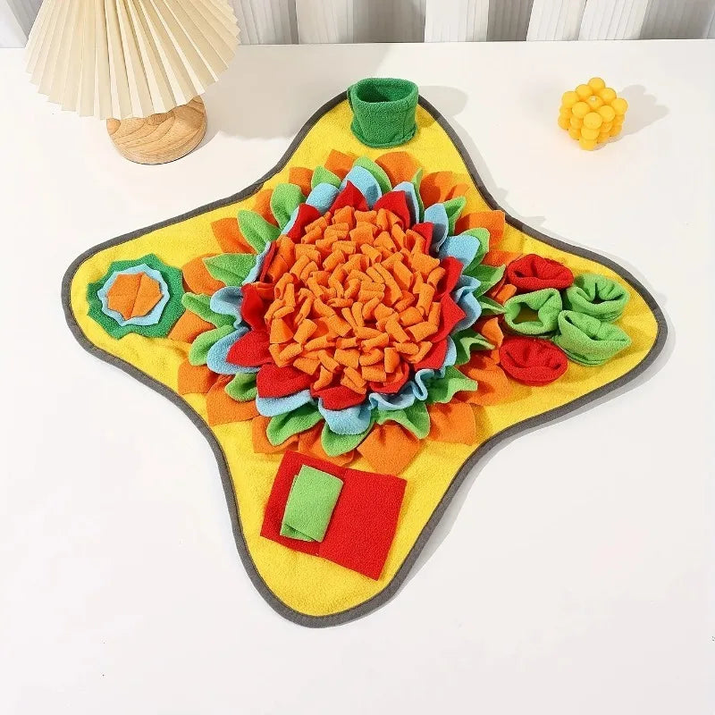 New Pet Sniffing Mat Dog Puzzle Training Hidden Food Blanket Slow Food Mat Self Soothing and Stress Relieving Sniffing Mat Oasis Select