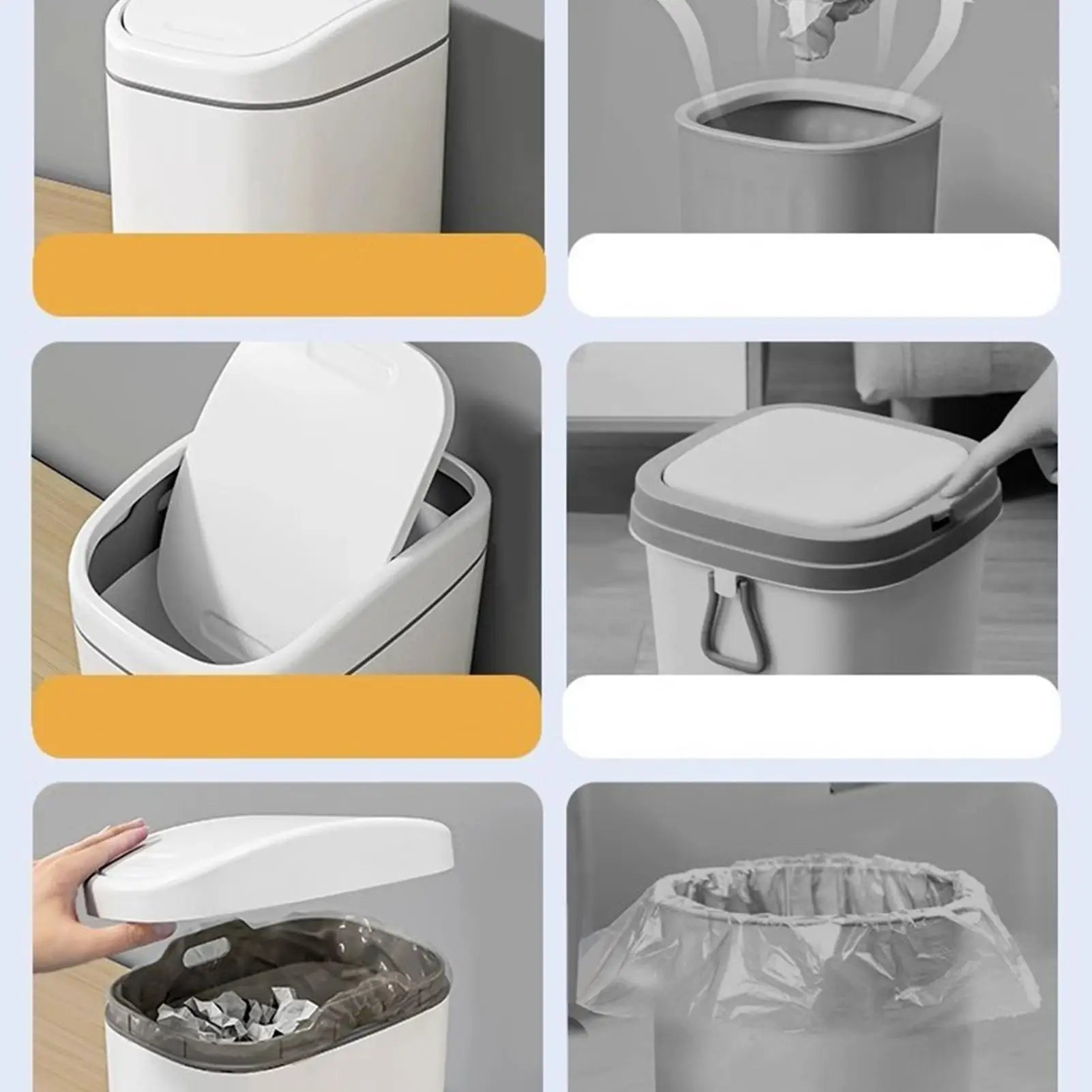 Desktop Trash Can Mini Garbage Can Plastic Dustbin with Shake Cover for Home Office Waste Bins Household Cleaning Storage Box Oasis Select