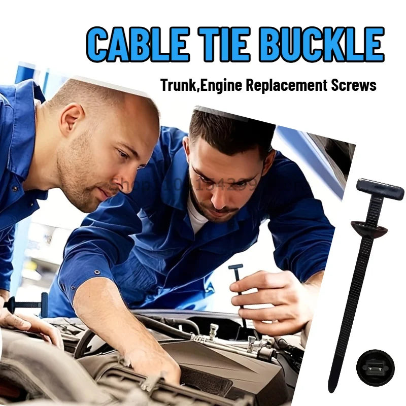 Universal Nylon Cable Tie Buckle Auto Fastener Screw Replacement Clip Car Fender Trunk Engine Guard Panel Wire Management Secure Oasis Select