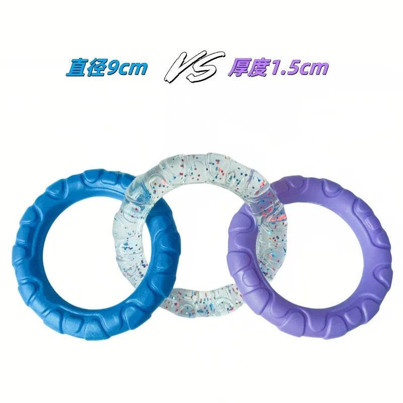 Dog Toys Pull Rings Tough To Bite Cleaning Teeth Grinding Teeth Relieving Boredom Training for Both Large and Small Dogs Oasis Select blue-purple D 9cm