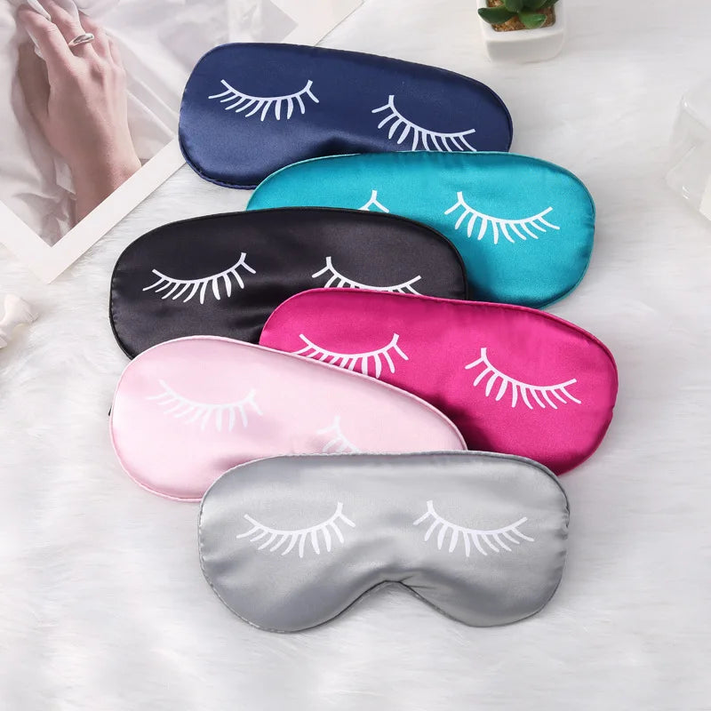 Cartoon Eyelash Silk Sleep Mask – Soft Eye Cover for Travel Silk Sleep Mask Oasis Select
