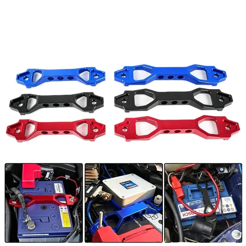 140mm/190mm Billet Aluminum Car Battery Tie Down Mount Bracket Brace Battery Fasten Bracket Holder 14cm 19cm Oasis Select