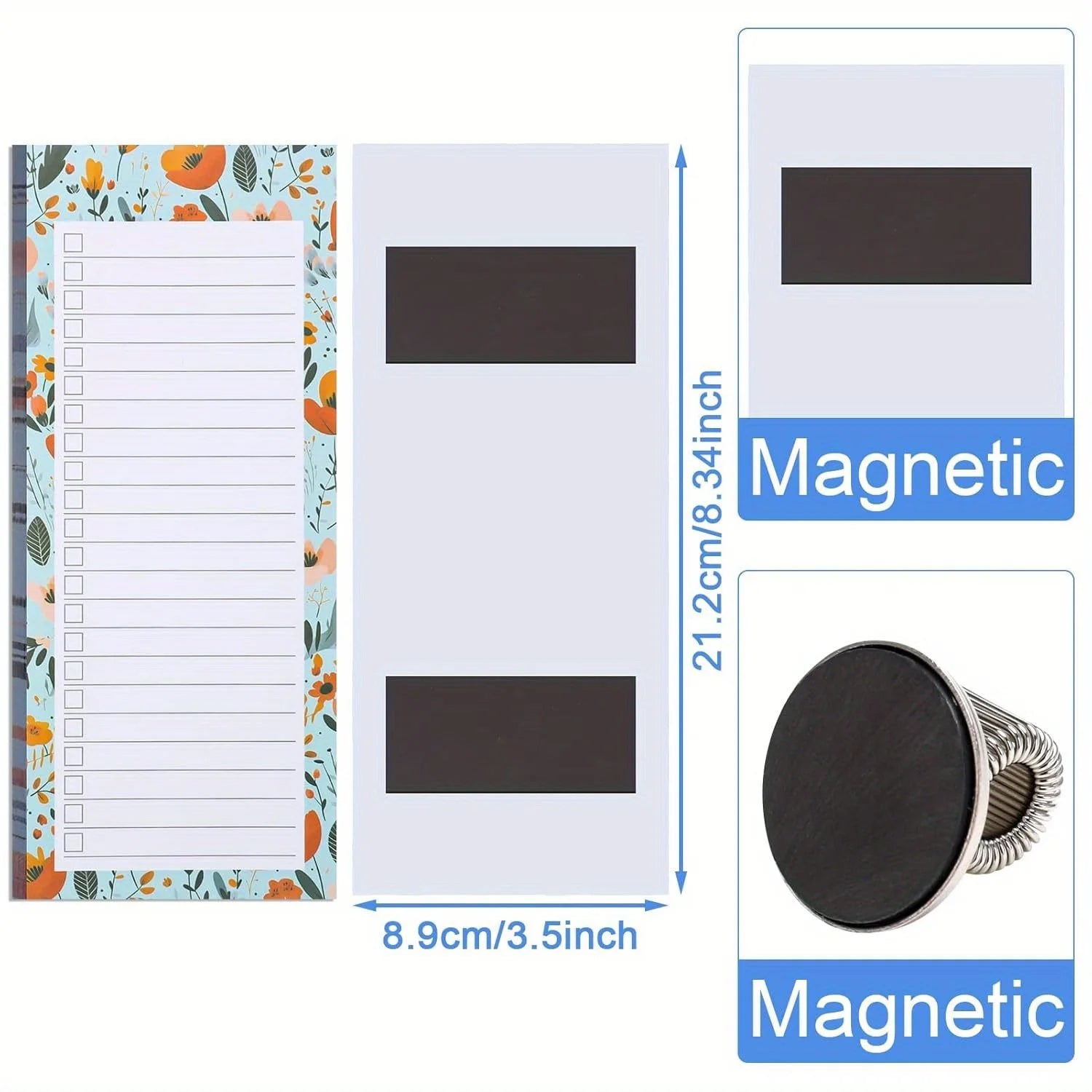 2 Includ 1 Note Pen Holder Magnetic Shopping List Notebook Clip 100 Oasis Select
