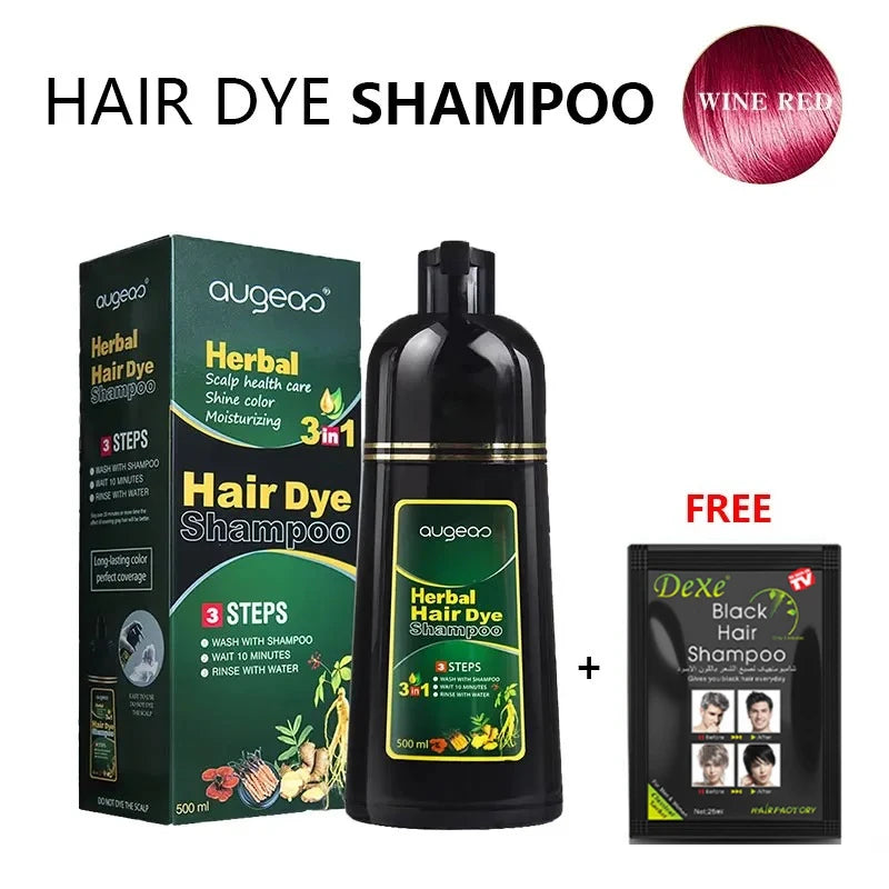 6 Color Coffee Red Purple Salon & Home Hair Color Hair Dye Shampoo Fast Grey Hair Dyed Black 500ml Oasis Select 500ml Wine Red