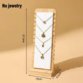 1pcs Jewelry Display Rack Necklace Hanging Bamboo and Wood Jewelry Bracelet Storage Rack Sweater Chain Storage Oasis Select White