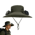 Solar Fan Hat – Wide Brim UV Protection & 3-Speed Cooling