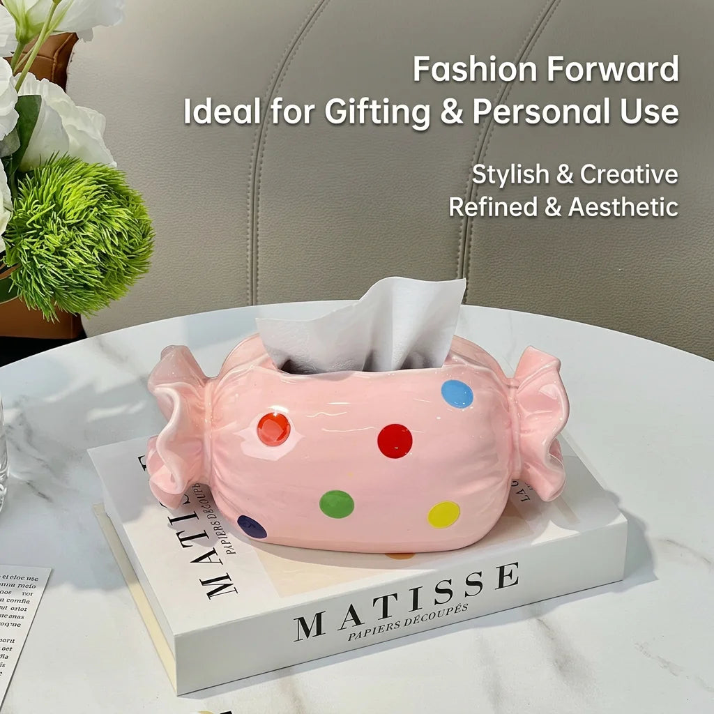 Ceramic Candy Tissue Box Living Room Advanced Storage Drawer Paper Box Dining Table Napkin Box Indoor Desktop Ornaments Modern Oasis Select