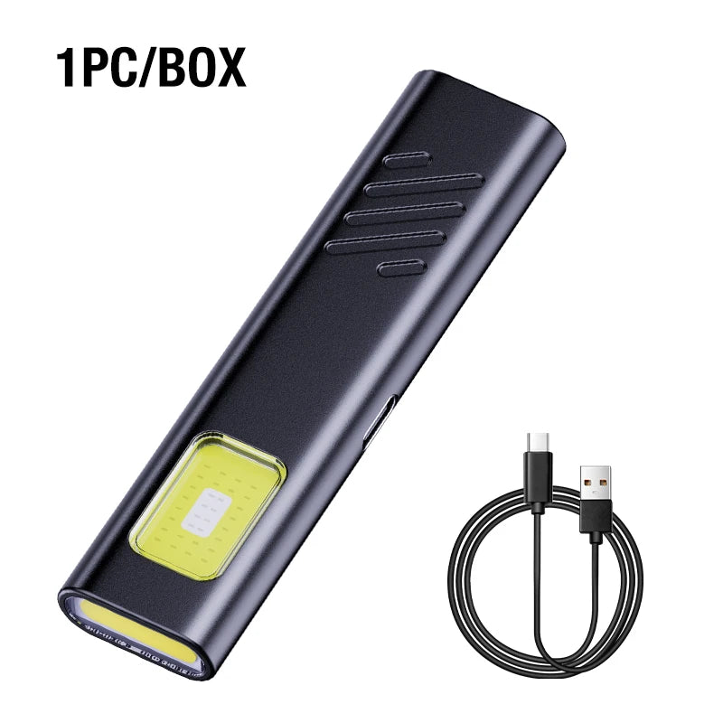 Powerful Mini COB LED Keychain Flashlight USB C Rechargeable Hanging Work Light Waterproof Keyring Camping Walking Pocket Lamp Oasis Select EDC Flashlight C