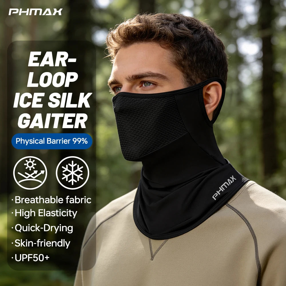 PHMAX Summer Ice Silk Bicycle Mask Scarf Sun Protection Full Face Mask Anti-UV Breathable Quick Dry MTB Road Bike Cycling Mask Oasis Select